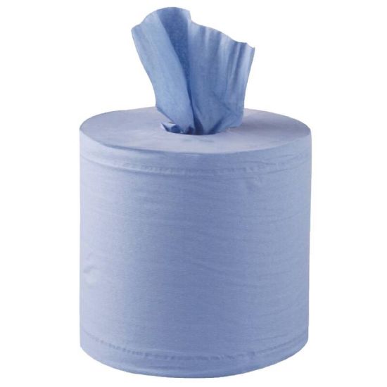 Jantex Centrefeed Blue Roll 2ply 125m 6 Pack URO DL921 Jantex Centrefeed Blue Roll 2ply 125m 6 Pack URO DL921