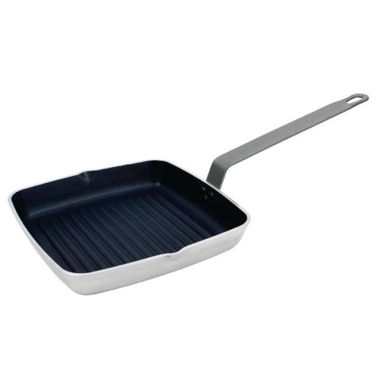 Vogue Square Non Stick Ribbed Skillet Pan 240mm URO DL942