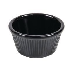Kristallon Melamine Fluted Ramekins Black 76mm (Pack Of 12)