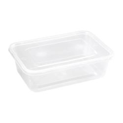 Fiesta Plastic Microwavable Containers With Lid Medium 650ml (Pack Of 250)