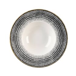 Churchill Studio Prints Homespun Charcoal Black Wide Rim Bowl 280mm