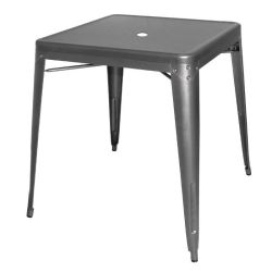 Bolero Bistro Square Steel Table Gun Metal 815mm