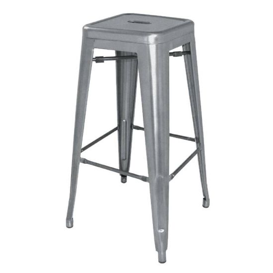 Bolero Steel Bistro High Stools Gun Metal Grey (Pack Of 4) URO DM934 Bolero Steel Bistro High Stools Gun Metal Grey (Pack Of 4) URO DM934