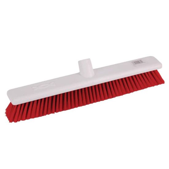 Jantex Hygiene Broom Soft Bristle Red 18in URO DN833 Jantex Hygiene Broom Soft Bristle Red 18in URO DN833