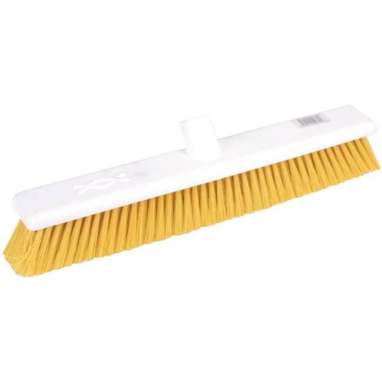 Jantex Hygiene Broom Soft Bristle Yellow 18in URO DN834