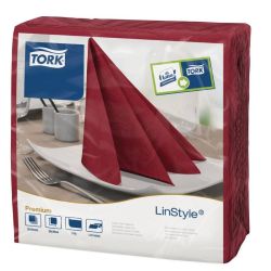 Tork Linstyle Dinner Napkin Burgundy 400mm (Pack Of 600)
