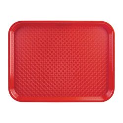 Kristallon Small Polypropylene Fast Food Tray Red 345mm Kristallon Small Polypropylene Fast Food Tray Red 345mm