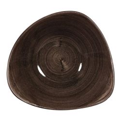 Churchill Stonecast Patina Triangular Bowls Black 235mm (Pack Of 12)
