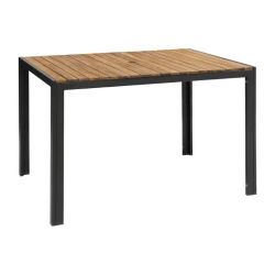 Bolero Acacia Wood And Steel Rectangular Table 1200mm Bolero Acacia Wood And Steel Rectangular Table 1200mm