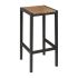Bolero Black Steel & Acacia Wood Bar Stools (Pack Of 2)