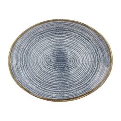 Churchill Studio Prints Homespun Oval Coupe Plates Slate Blue 270mm (Pack Of 12)
