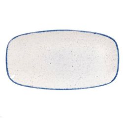 Churchill Stonecast Hints Rectangular Plates Indigo Blue 355mm (Pack Of 6)