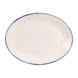 Churchill Stonecast Hints Oval Plates Indigo Blue 305mm (Pack Of 12)
