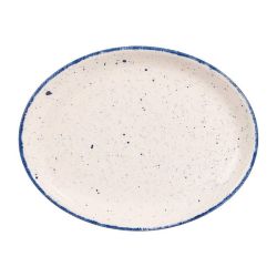 Churchill Stonecast Hints Oval Plates Indigo Blue 254mm (Pack Of 12)
