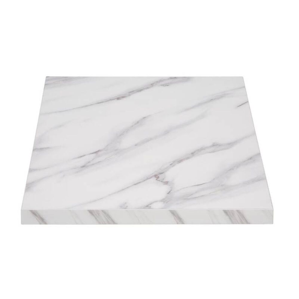 Tables Bolero Predrilled Square Table Top 600mm Marble
