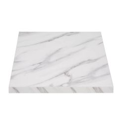 Bolero Pre-drilled Square Table Top 600mm Marble Effect