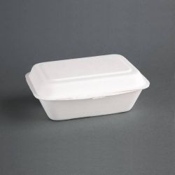 Fiesta Green Compostable Bagasse Hinged Food Containers 182mm Fiesta Green Compostable Bagasse Hinged Food Containers 182mm