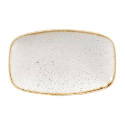 Churchill Stonecast Rectangular Plates Barley White 121 X 200mm