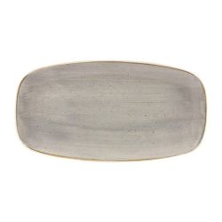 Churchill Stonecast Rectangular Plates Peppercorn Grey 127 X 269mm