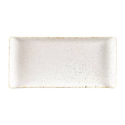 Churchill Stonecast Rectangular Plates Barley White 145 X 300mm