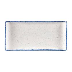 Churchill Stonecast Hints Rectangular Plates Indigo Blue 145 X 300mm (Pack Of 6)