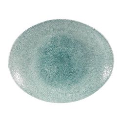 Churchill Studio Prints Raku Oval Coupe Plates Jade Green 270mm (Pack Of 12)