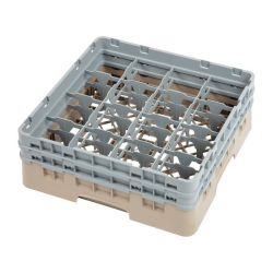 Cambro Camrack Beige 16 Compartments Max Glass Height 133mm