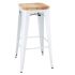 Bolero Bistro High Stools With Wooden Seatpad White (Pack Of 4)