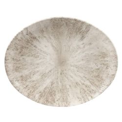 Churchill Studio Prints Stone Coupe Oval Plates Agate Grey 317mm (Pack Of 12)