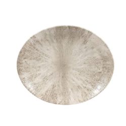 Churchill Studio Prints Stone Coupe Oval Plates Agate Grey 270mm (Pack Of 12)