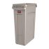 Rubbermaid Slim Jim Container With Venting Channels Beige 87Ltr