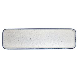 Churchill Stonecast Hints Rectangular Flat Trays Indigo Blue 150 X 530mm (Pack Of 4)