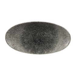 Churchill Studio Prints Raku Oval Plates Quartz Black 299mm (Pack Of 12)