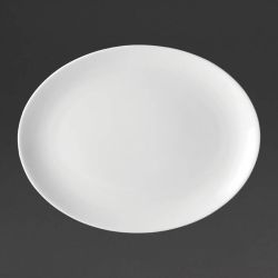 Utopia Pure White Oval Plates 250mm (Pack Of 24)