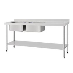 Vogue Double Sink Right Hand Drainer 1800mm Vogue Double Sink Right Hand Drainer 1800mm