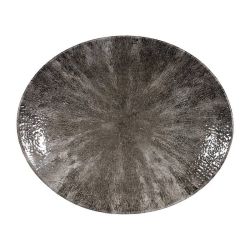 Churchill Stone Quartz Black Orbit Oval Coupe Plates 270mm (Pack Of 12)