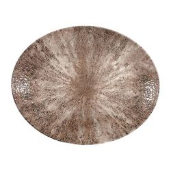 Churchill Stone Zircon Brown Orbit Oval Coupe Plates 270mm (Pack Of 12)