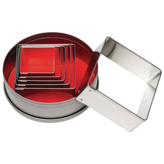 Vogue Square Plain Pastry Cutter Set URO E017 Vogue Square Plain Pastry Cutter Set URO E017