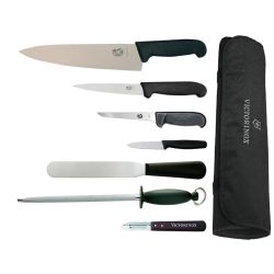 Victorinox 25cm Chefs Knife With Hygiplas And Vogue Knife Set Victorinox 25cm Chefs Knife With Hygiplas And Vogue Knife Set
