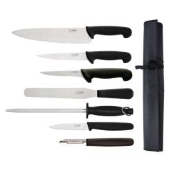 Hygiplas 7 Piece Knife Starter Set With 26.5cm Chef Knife And Roll Bag Hygiplas 7 Piece Knife Starter Set With 26.5cm Chef Knife And Roll Bag