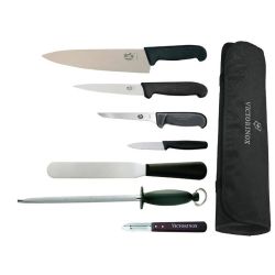 Victorinox 21.5cm Chefs Knife With Hygiplas And Vogue Knife Set Victorinox 21.5cm Chefs Knife With Hygiplas And Vogue Knife Set