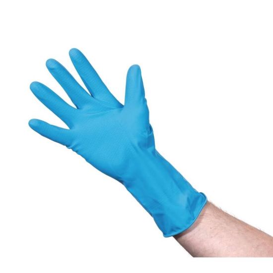 Jantex Household Glove Blue Medium URO F953-M Jantex Household Glove Blue Medium URO F953-M