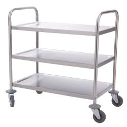 Vogue Stainless Steel 3 Tier Clearing Trolley Small Vogue Stainless Steel 3 Tier Clearing Trolley Small