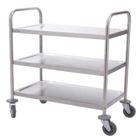Vogue Stainless Steel 3 Tier Clearing Trolley Small URO F993