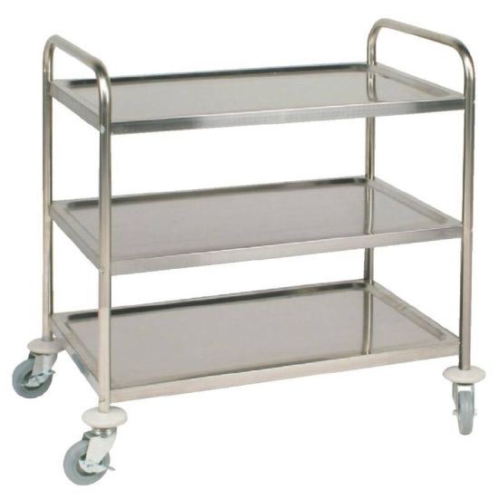 Vogue Stainless Steel 3 Tier Clearing Trolley Medium URO F994 Vogue Stainless Steel 3 Tier Clearing Trolley Medium URO F994