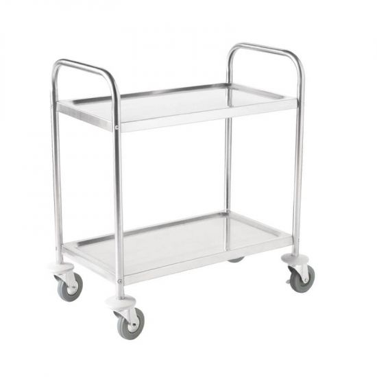 Vogue Stainless Steel 2 Tier Clearing Trolley Small URO F996