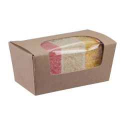 Colpac Compostable Kraft Small Cake Boxes With Window (Pack Of 500) Colpac Compostable Kraft Small Cake Boxes With Window (Pack Of 500)