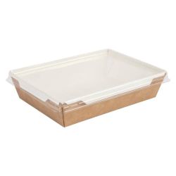Colpac Fuzione Recyclable Paperboard Food Trays With Lid 1000ml / 35oz Colpac Fuzione Recyclable Paperboard Food Trays With Lid 1000ml / 35oz