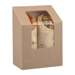 Colpac Compostable Kraft Tuck-Top Wrap Packs With PLA Window (Pack Of 500) Colpac Compostable Kraft Tuck-Top Wrap Packs With PLA Window (Pack Of 500)