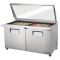 True Glass Lid Prep Counter Fridge TSSU-60-24M-B-ST-FGLID